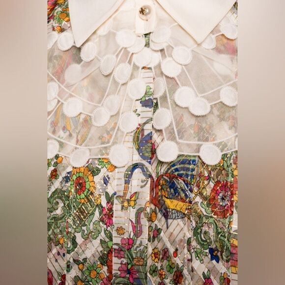 Tory Burch Printed Silk Botanical Dress, NWT - Picture 7 of 11